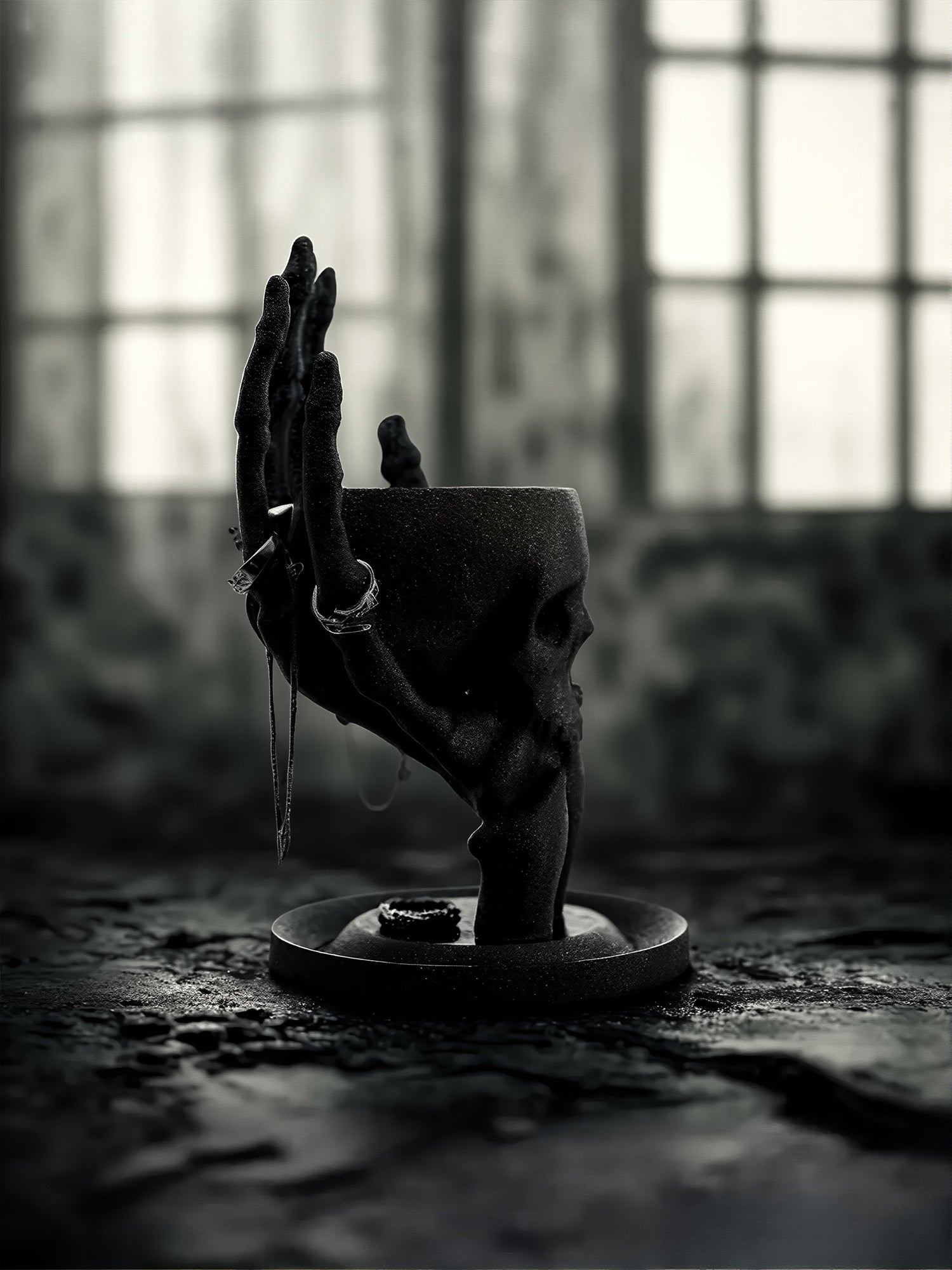 Porta joyas con calavera y mano | Cielo nocturno