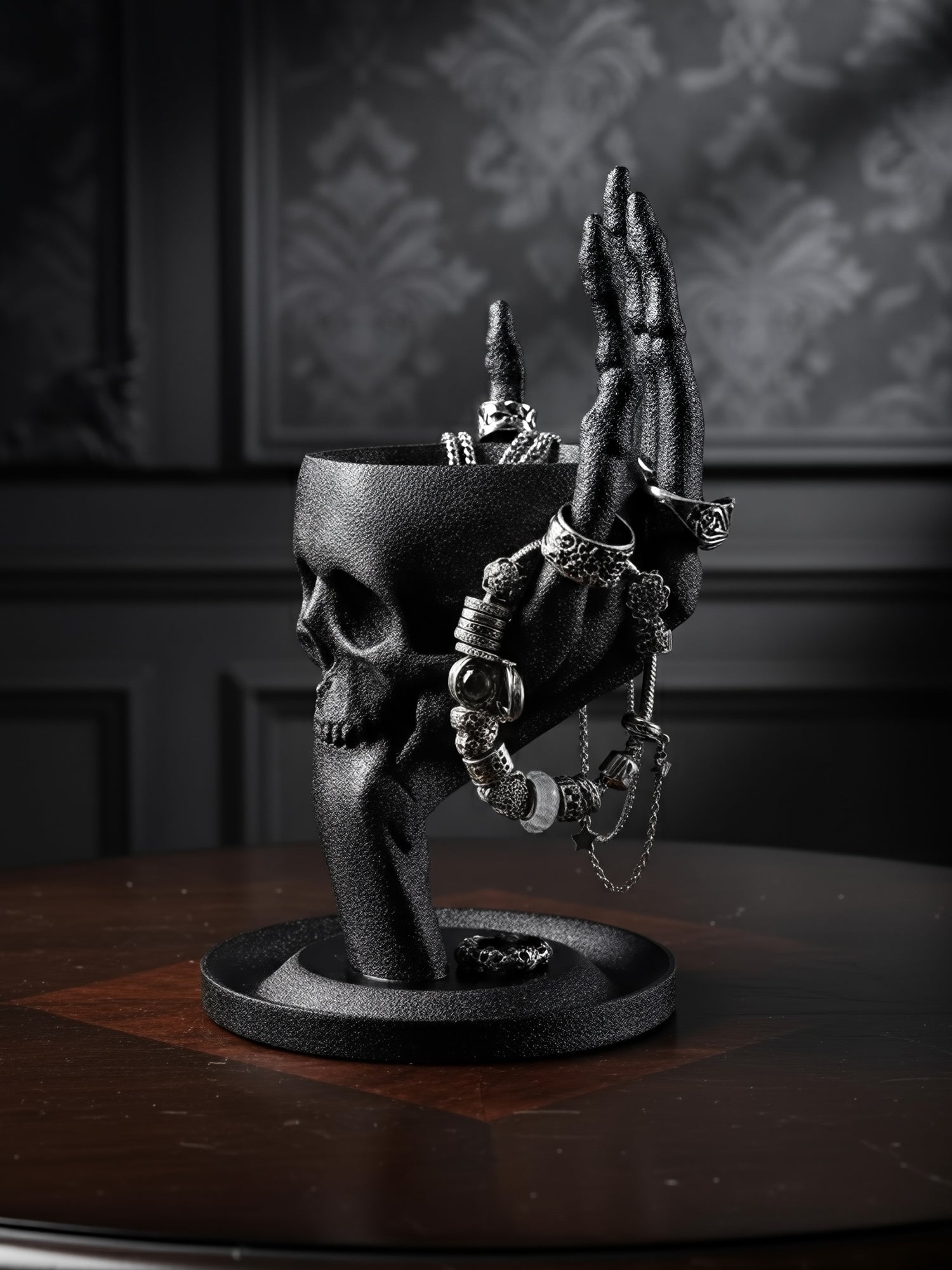 Skull & Hand Jewelry Holder | Night Sky