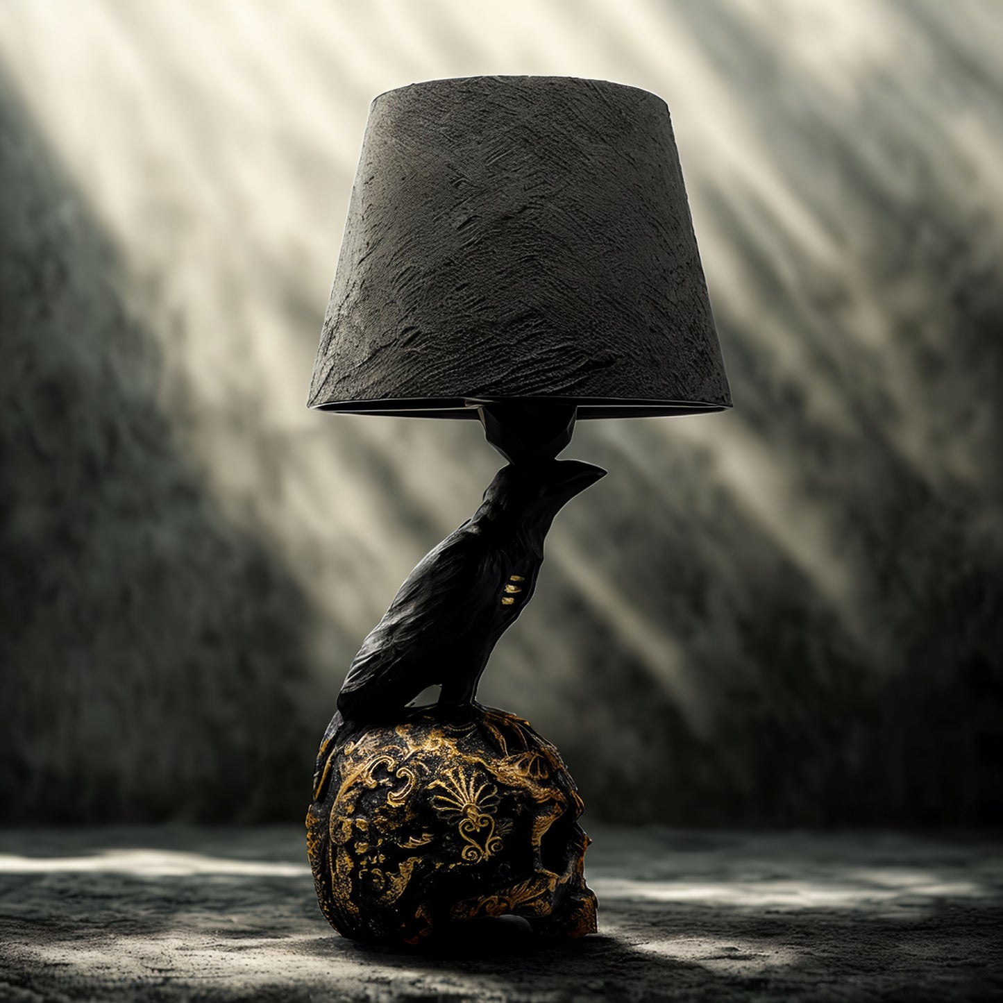 Raven Skull Lamp