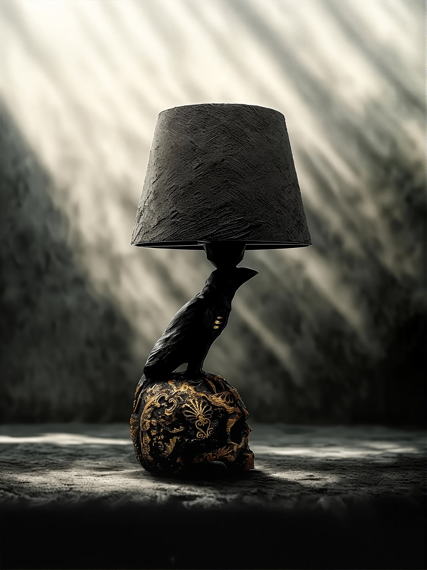 Raven Skull Lamp