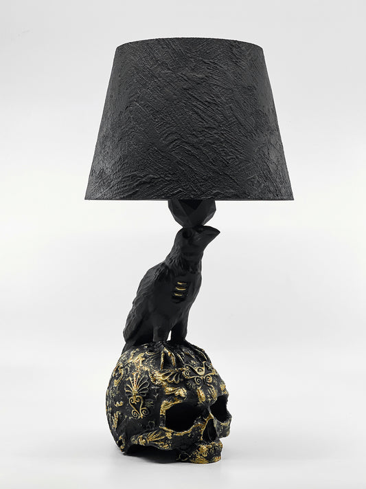 raven skull lamp