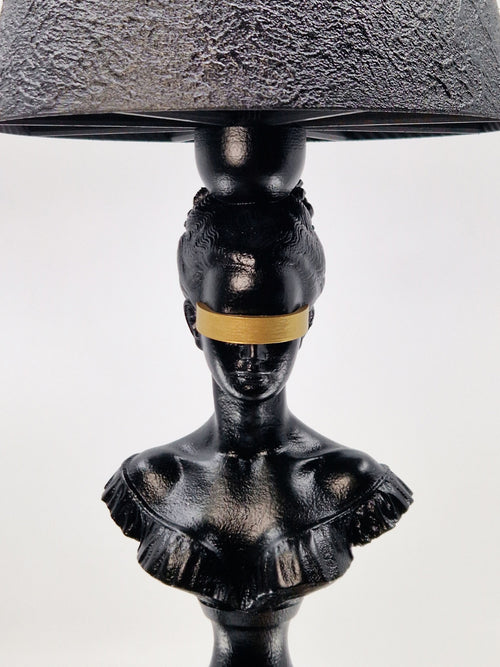 Blind Hera | Gold & Noir Concrete-Texture Lamp