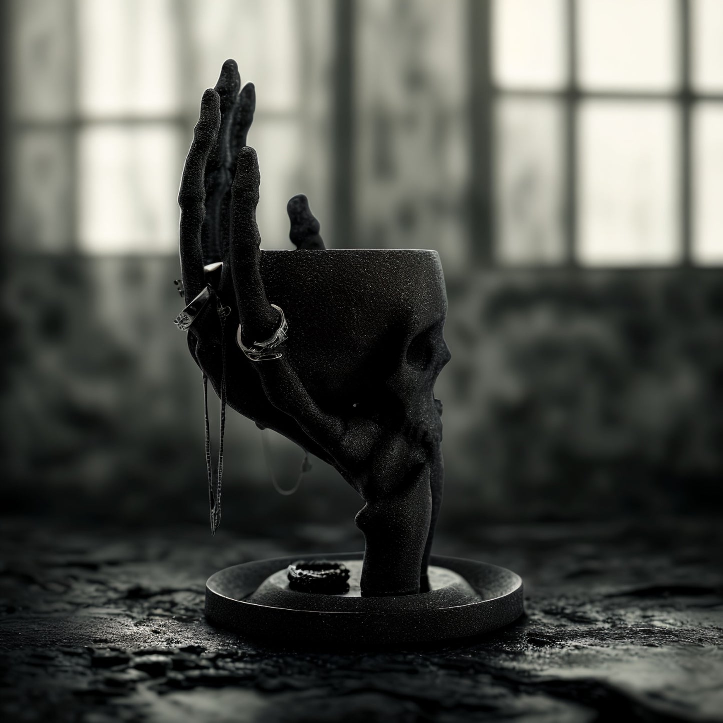 Skull & Hand Jewelry Holder | Night Sky
