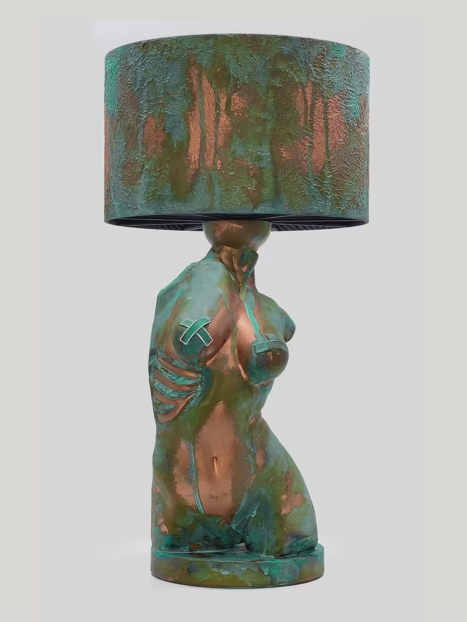 Verdigris Body Lamp – Turquoise Patina Torso