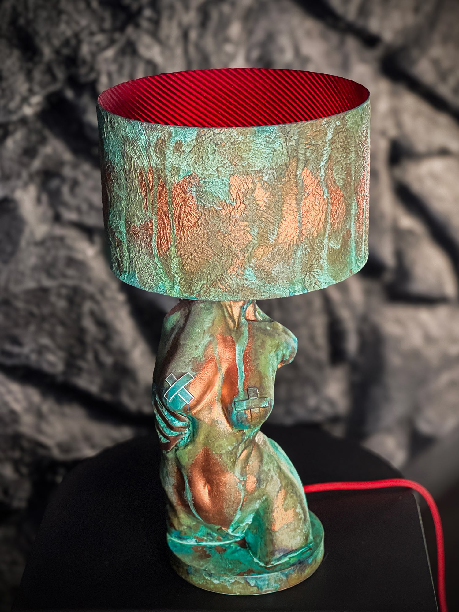 Verdigris Body Lamp – Turquoise Patina Torso
