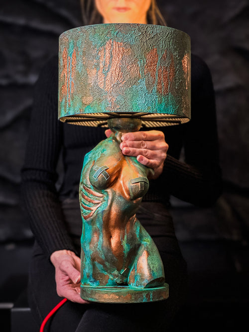 Verdigris Body Lamp – Turquoise Patina Torso